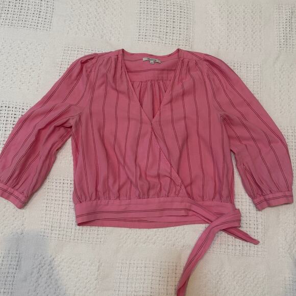 Madewell small striped wrap side tie wrap top blouse TB 2788 - Picture 7 of 11